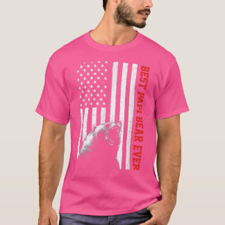 Mens USA Flag Best Papi Bear Ever Vintage Funny T-Shirt