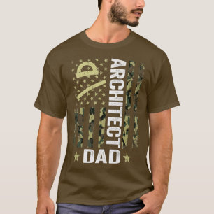 Mens USA Flag Camoue Architect Dad Patriotic Fathe T-Shirt