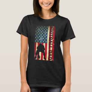 Mens Usa Flag Football Dad Pittsburgh Lineman Fat T-Shirt