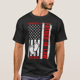 Mens Usa Flag Promoted To Father In Law Est 2023 M T-Shirt