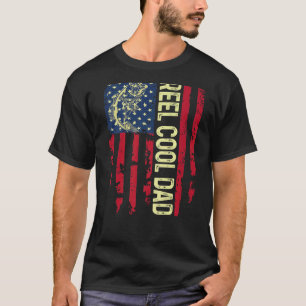 Mens Usa Patriotic Reel Cool Dad For Best Daddy Fa T-Shirt