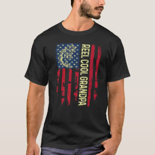 Mens Usa Patriotic Reel Cool Grandpa For Best Dadd T-Shirt