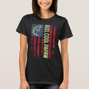 Mens Usa Patriotic Reel Cool Papaw For Best Daddy T-Shirt