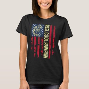 Mens Usa Patriotic Reel Cool Pawpaw For Best Daddy T-Shirt