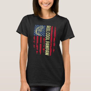 Mens Usa Patriotic Reel Cool Pawpaw For Best Daddy T-Shirt