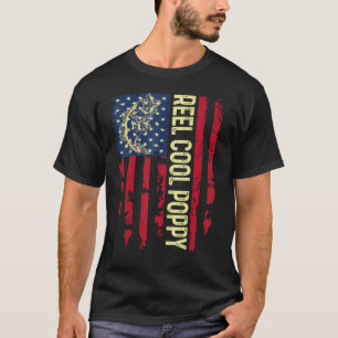 Mens Usa Patriotic Reel Cool Poppy For Best Daddy T-Shirt