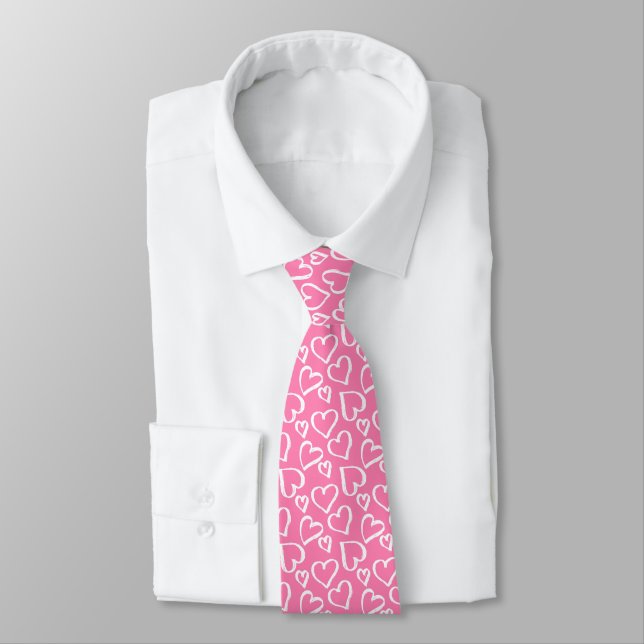 Men's Valentine Hearts Tie (Tied)