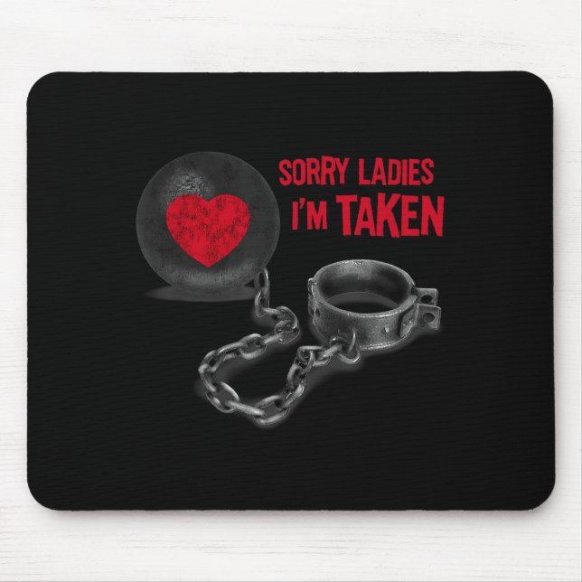 Mens Valentine's Day - Ball And Chain  Mouse Mat (Front)