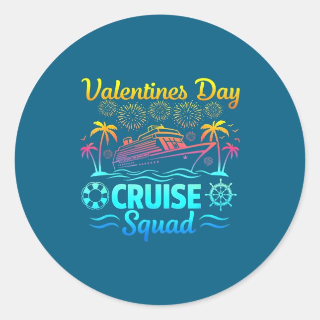 Mens Valentines Day Cruise Squad 2026 Vacation Tra Classic Round Sticker (Front)