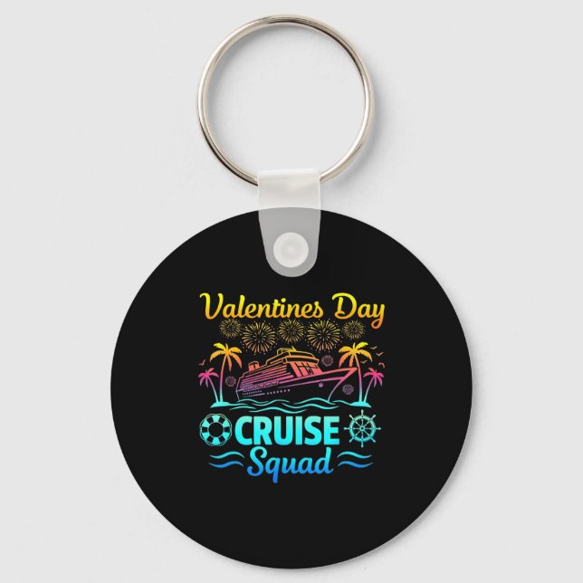Mens Valentines Day Cruise Squad 2026 Vacation Tra Key Ring (Front)