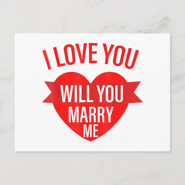 Mens Valentines Day Proposal I Love You Will You M Postcard (Front)