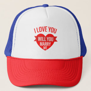 Mens Valentines Day Proposal I Love You Will You M Trucker Hat