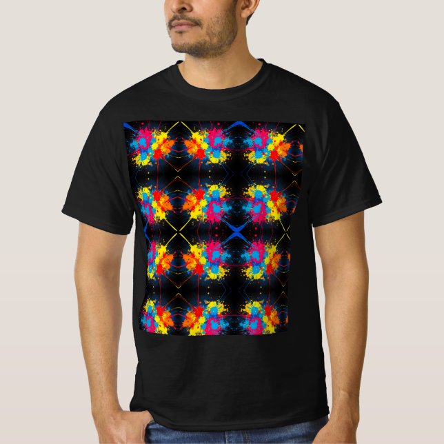  Men's Value Dark Paint Splatter T-Shirt (Front)