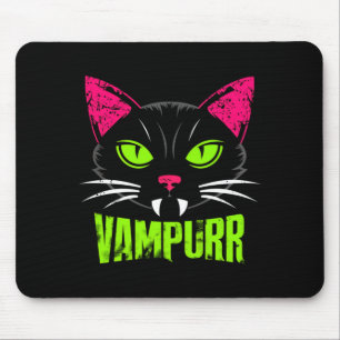 Mens Vampurr Cat Black Cat Halloween Spooky Mouse Mat