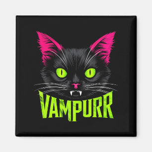 Mens Vampurr Cat Halloween Spooky Black Cat Magnet