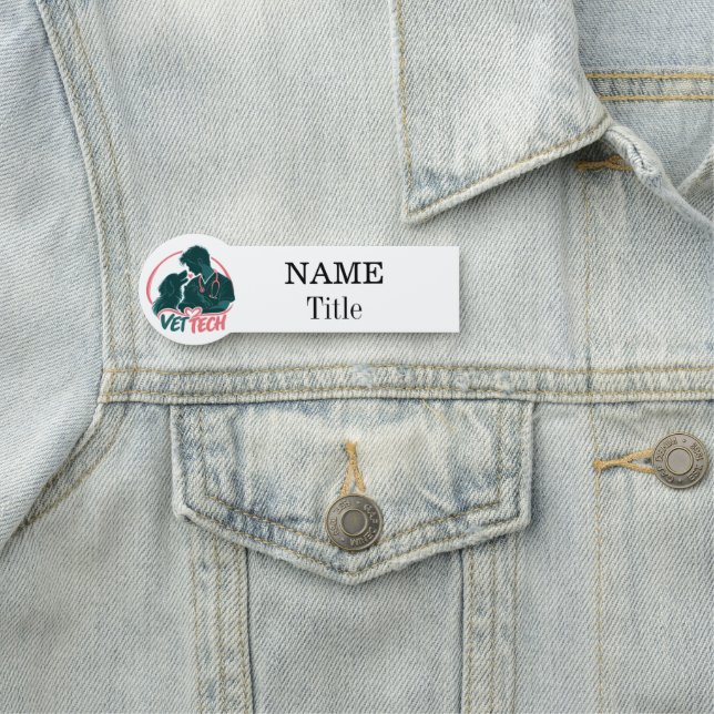 Men's Vet Tech Silhouette Name Tag (In Situ)