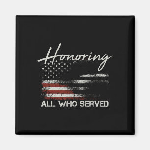 Mens veteran american flag honoring who served magnet