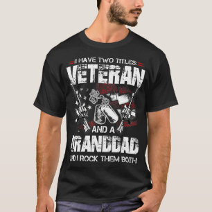 Mens Veteran Grandpa Proud Granddad Funny Fathers T-Shirt