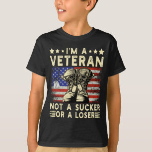 Mens Veteran Not A Sucker Or A Veteran Day Usa T-Shirt