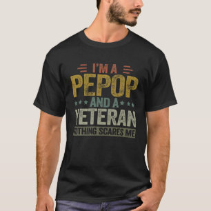 Mens Veteran Pepop S For Men, Grandpa , Fun Father T-Shirt