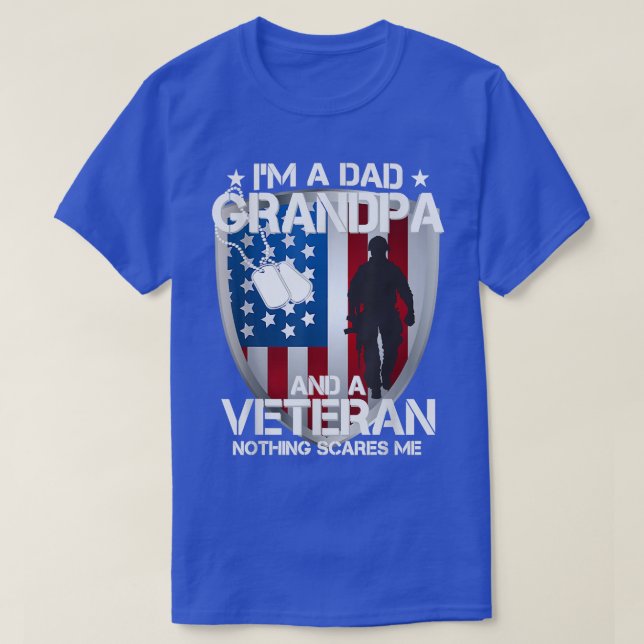 Mens Veteran s For Men Im A Dad Grandpa Veteran US T-Shirt (Design Front)