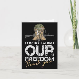 Mens veteran thank army soldier combat cool card