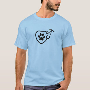 Men's Veterinarian Paw Print Stethoscope T-Shirt
