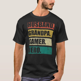 Mens Video Game Vintage Husband Grandpa Gamer Fat T-Shirt