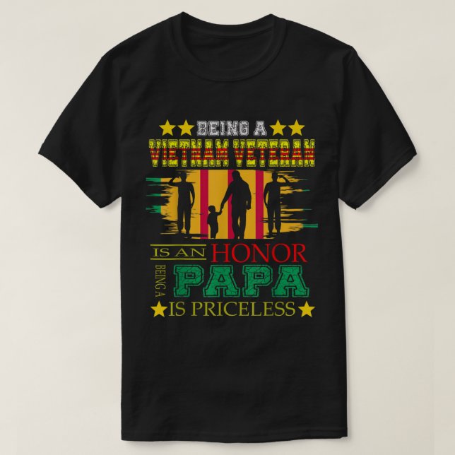 Mens VietNam Veteran papa  T-Shirt (Design Front)