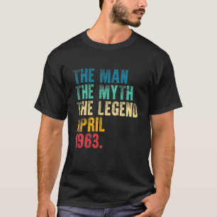 Mens Vintage 1963 Man Myth Legend 58Th Bday Retro T-Shirt
