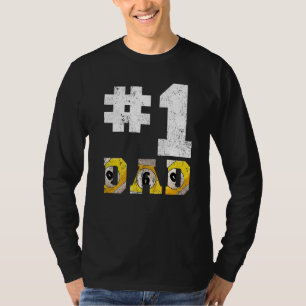 Mens Vintage 1 Dad Number One Billiards Dad Father T-Shirt