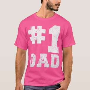 Mens Vintage 1 Dad Number One Hockey Dad Father's T-Shirt