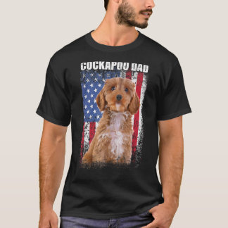 Mens Vintage American Flag Cockapoo Dad Dog  For F T-Shirt