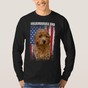 Mens Vintage American Flag Goldendoodle Dad For F T-Shirt