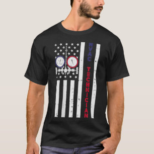 Mens Vintage American Flag HVAC Technician US HVAC T-Shirt