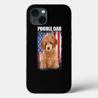 Mens Vintage American Flag Poodle Dad Dog Gift For