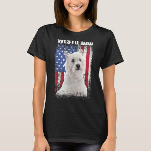 Mens Vintage American Flag Westie Dad Dog  For Fat T-Shirt