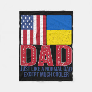 Mens Vintage American Ukrainian Flag Dad Design Fo Fleece Blanket