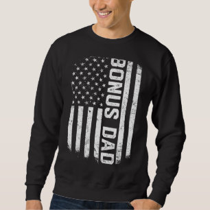 Mens Vintage American Us Flag Stepdad Bonus Daddy Sweatshirt
