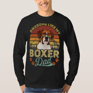 Mens Vintage Awesome Like My Boxer Dad Dog Dad T-Shirt