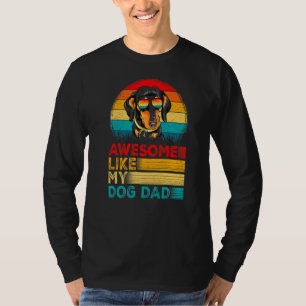 Mens Vintage Awesome Like My Dachshund Dad Fathers T-Shirt