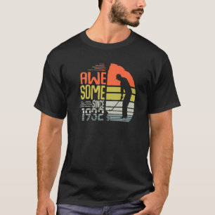 Mens Vintage Awesome Since 1932 Golfer Birthday T-Shirt