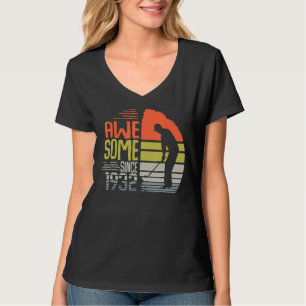 Mens Vintage Awesome Since 1932 Golfer Birthday T-Shirt