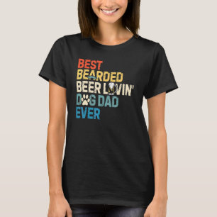 Mens Vintage Beard Best Bearded Beer Lovin' Dog D T-Shirt