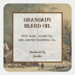 Men's Vintage Beard Oil Apothecary Product Label