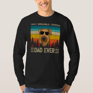 Mens  Vintage Best Airedale Terrier Dad Ever Fathe T-Shirt
