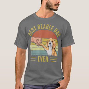 Mens Vintage Best Beagle Dad Ever Fist Bump Funny T-Shirt