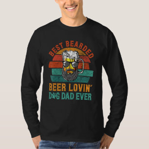 Mens Vintage Best Bearded Beer Lovin Dog Dad T-Shirt