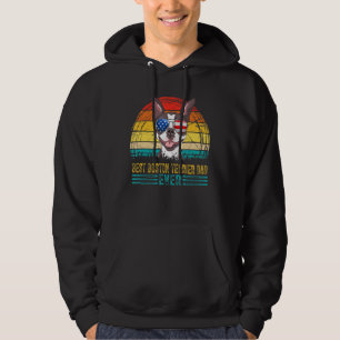 Mens Vintage Best Boston Terrier Dad Ever Men Fath Hoodie