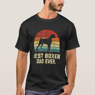 Mens Vintage Best Boxer Dad Ever Dog  Fathers Day T-Shirt